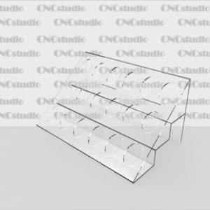 W-26 Подставка для косметики. Материал акрил 1,8 мм. Отверстия 24 мм. Габариты модели 206х103х124 мм.