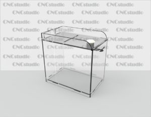 Box-2 Ящик для пожертвования акрил 3 мм. Габариты 100х150х150 мм.