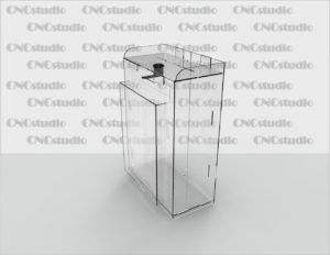 Box-3 Ящик для пожертвования акрил 2 мм. Габариты 100х300х100 мм. Карман А5 вертикальный