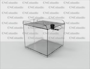 Box-50 Ящик для сбора средств. Материал акрил 1,8 мм. Габариты 154х150х154 мм.